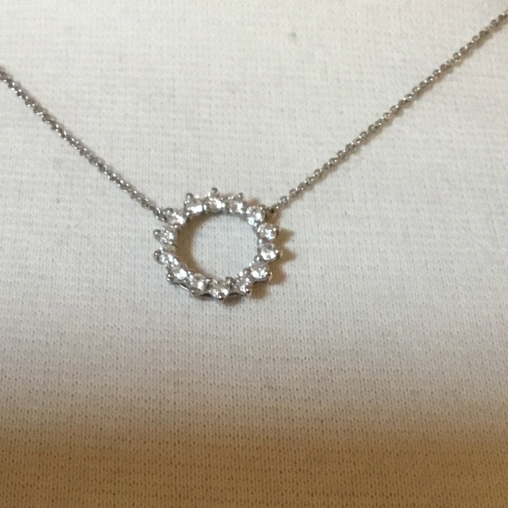Authentic Tiffany & Co. Open Circle Diamond Platinum Pendant - Picture 9 of 16